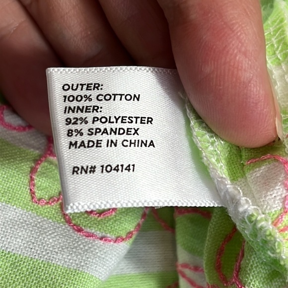 Lady Hagen Golf Skort Women's 10 Green Striped + Pink Embroidery Skirt + Shorts - Picture 6 of 16